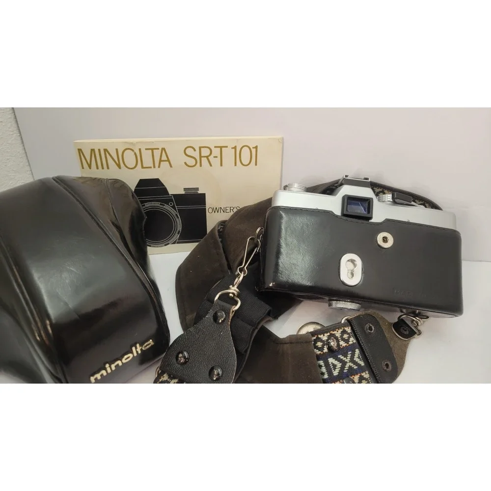 Vintage Minolta SR-T 101 35mm SLR Film Camera Body with Case, Strap & Manual